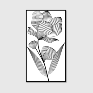Abstract flowers line art