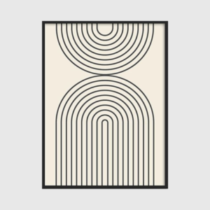 Neutral Black Semi Circle Art