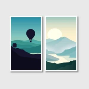 Air Baloon Green | Scenery Art